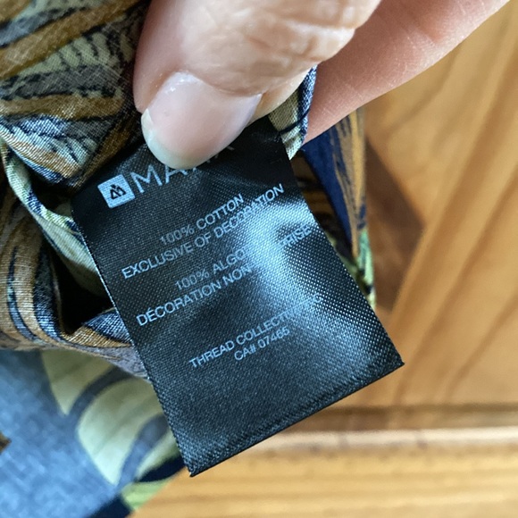 Men Matix black green leaf print short sleeve button down shirt size S - NWT - Picture 5 of 7